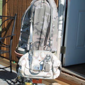 COACH KRISTEN EMBELLISHED SEQUIN SIGNATURE DOME SATCHEL HANDBAG PURSE